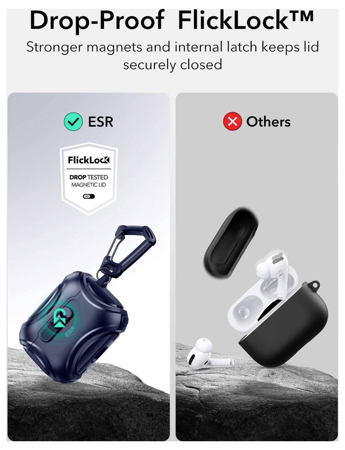ESR Cyber FlickLock HaloLock Schutzhülle für Ladecase AirPods Pro 3 (2025) Dunkelblau-4