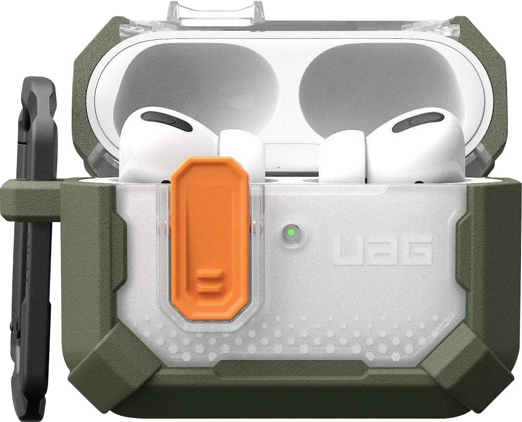 Urban Armor Gear Plasma Schutzhülle für Ladecase AirPods Pro 3 (2025) Oliv, Transparent, Orange
