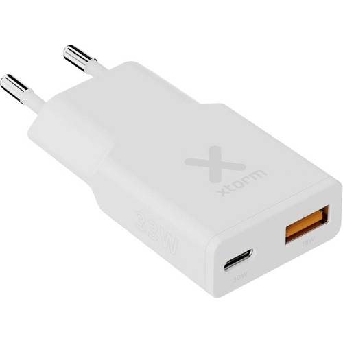 XTORM Go2 Series SlimLine Ladeadapter 33 W 1x USB-A, 1x USB-C® USB PD, Quick Charge 3.0 Weiß Steckdose, Innenbereich