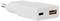 Ein weißes 33-W-Netzteil mit zwei Anschlüssen: ein USB-C mit der Bezeichnung „30W" und ein USB-A mit der Bezeichnung „18W".