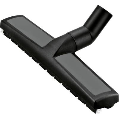 Eine schwarze Staubsaugerbodendüse mit weichen Borsten, entwickelt für Hartholz- und Fliesenoberflächen.