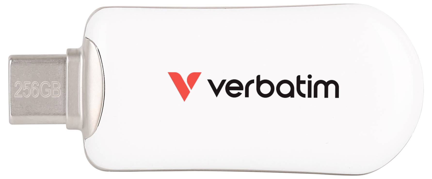 Weiße Verbatim 256GB USB-Stick mit USB-C-Anschluss