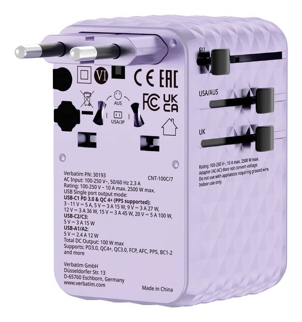 Verbatim 30193 Reiseadapter Charge ’n’ Travel