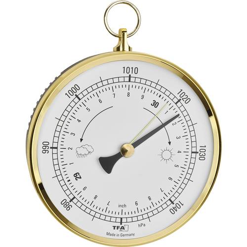TFA Dostmann Analoges Barometer mit Messingring Barometer Messing 29.4025.32