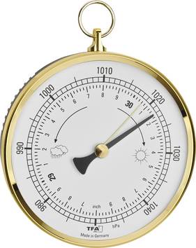 TFA Dostmann Analoges Barometer mit Messingring Barometer Messing 29.4025.32