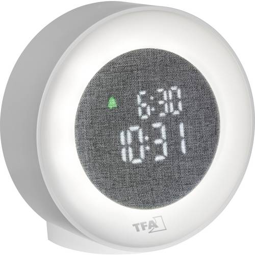 TFA Dostmann 60.2047.02 Quarz Lichtwecker Weiß Alarmzeiten 1 Ambiente Licht