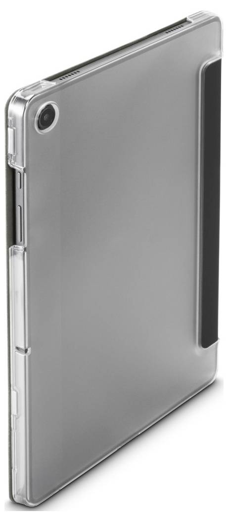 Klare Tablet-Schutzhülle mit einem schwarzen Magnetstreifen an der Seite, entwickelt zum Schutz ohne die Optik des Geräts zu beeinträchtigen.