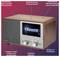 Retro-Radio mit Holzgehäuse, UKW/DAB-Empfang, Bluetooth für Smartphone-Musik, automatischer Wecker, 7 Equalizer-Optionen.