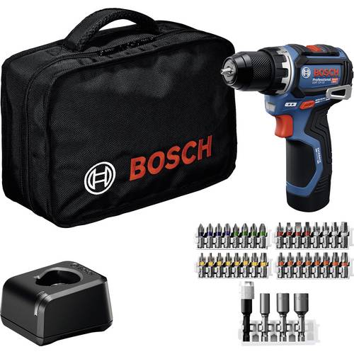 Bosch Professional 0615A500CF Akku-Schrauber 12 V 2 Ah Li-Ion bürstenlos, inkl. Akku, inkl. Ladegerät