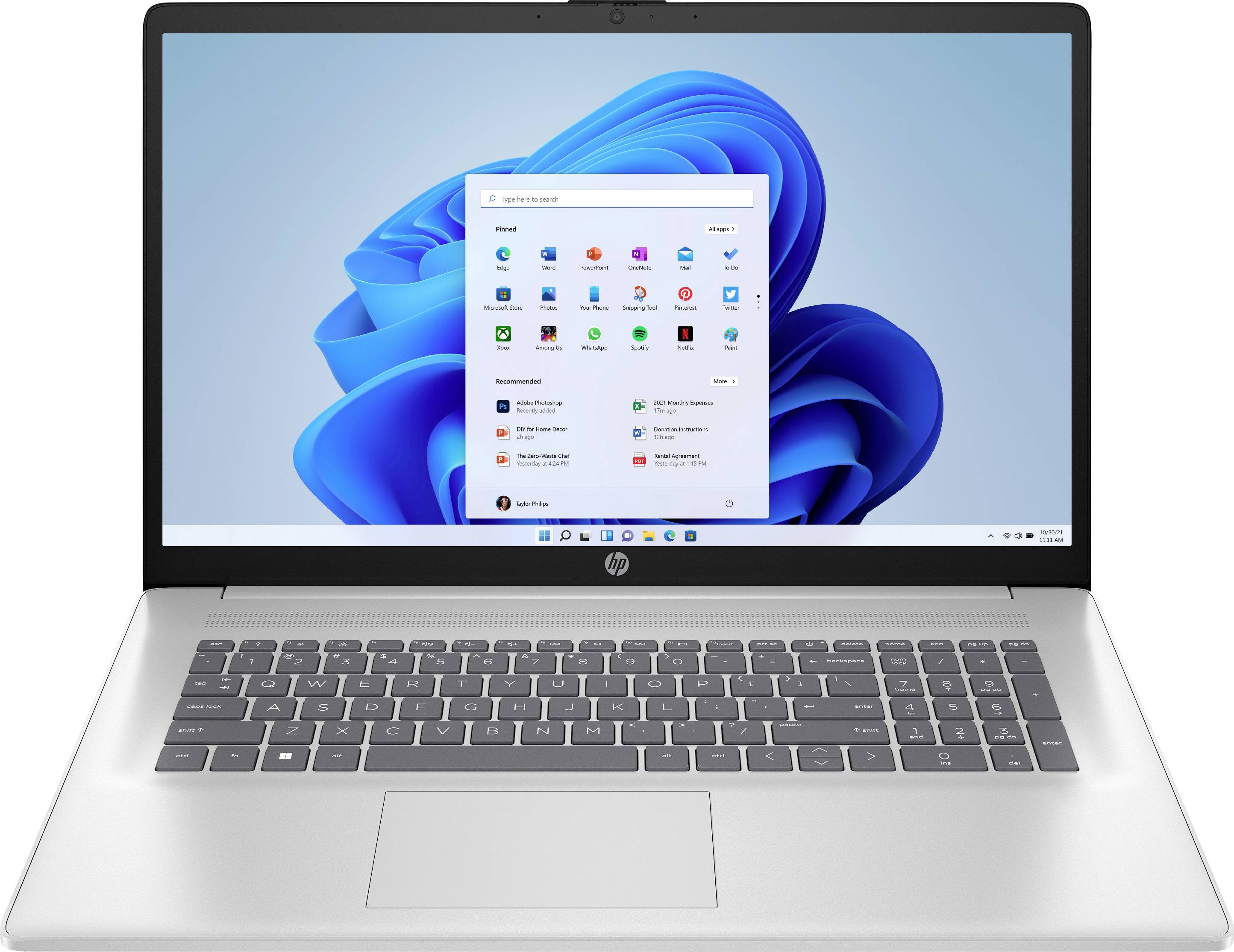 HP Notebook 43.9 cm (17.3 Zoll) Full HD 150U 16 GB RAM Deutsch, QWERTZ Intel Intel Graphics Nicht verfügbar Silber CG4K5...