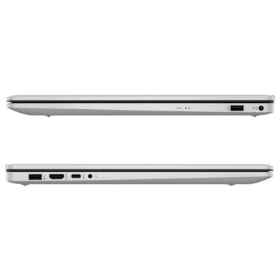 Seitenansicht von zwei schlanken silbernen Laptops mit verschiedenen Anschlüssen, darunter USB, HDMI und Audioanschluss auf jedem Gerät.