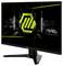 Ein Computermonitor zeigt ein neongrünes Gaming-Logo mit dem Text „MAG" und „MSI Arsenal Gaming" auf einem dunklen Hintergrund an.