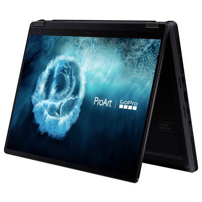 Ein silbernes ASUS-Gerät in Vorderansicht mit einem USB-C-Anschluss, zwei USB-3.0-Anschlüssen und einer Stromtaste.