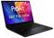 Laptop mit farbenfrohem Bildschirm, auf dem „ProArt by ASUS 360° Flip-Design" zu lesen ist. Schwarze Tastatur sichtbar, das Scharnier ermöglicht eine vollständige Drehung.