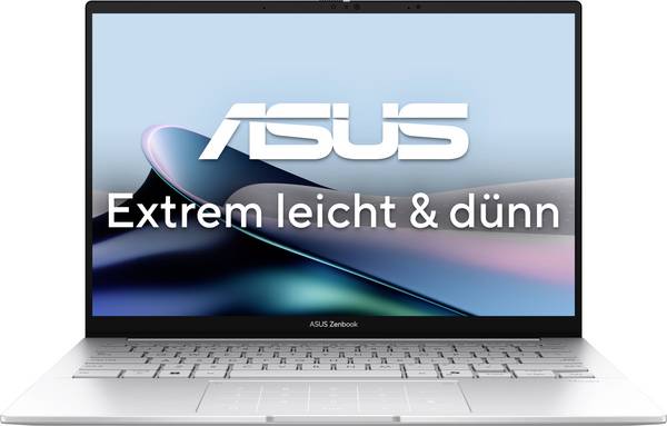 Asus Notebook ZenBook 14 35.6 cm (14 Zoll) WUXGA Intel® Core™ Ultra 7 (Series 2) 255H 16 GB RAM 1 TB SSD Deutsch, QWERTZ Intel Intel Arc Graphics Silber 90NB14W2-M01XB0