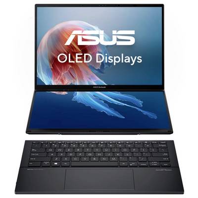 Asus Notebook ZenBook Duo 35.6 cm (14 Zoll) WUXGA Intel® Core™ Ultra 9 (Series 2) 285H 32 GB RAM 1 TB SSD Deutsch, QWERT-0