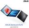ASUS Zenbook DUO Laptop mit zwei Bildschirmen, einer horizontal geöffnet, der andere angewinkelt. Text: 'Let's DUO it!'