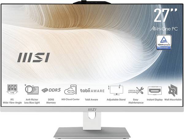 MSI All-in-One PC MSI Modern AM272P 1M-1426AT 27"" LED FHD  68.6 cm (27 Zoll) Full HD Intel® Core™ 5 120U 5 GHz 16 GB RAM  512 GB SSD        00AF8232-1426