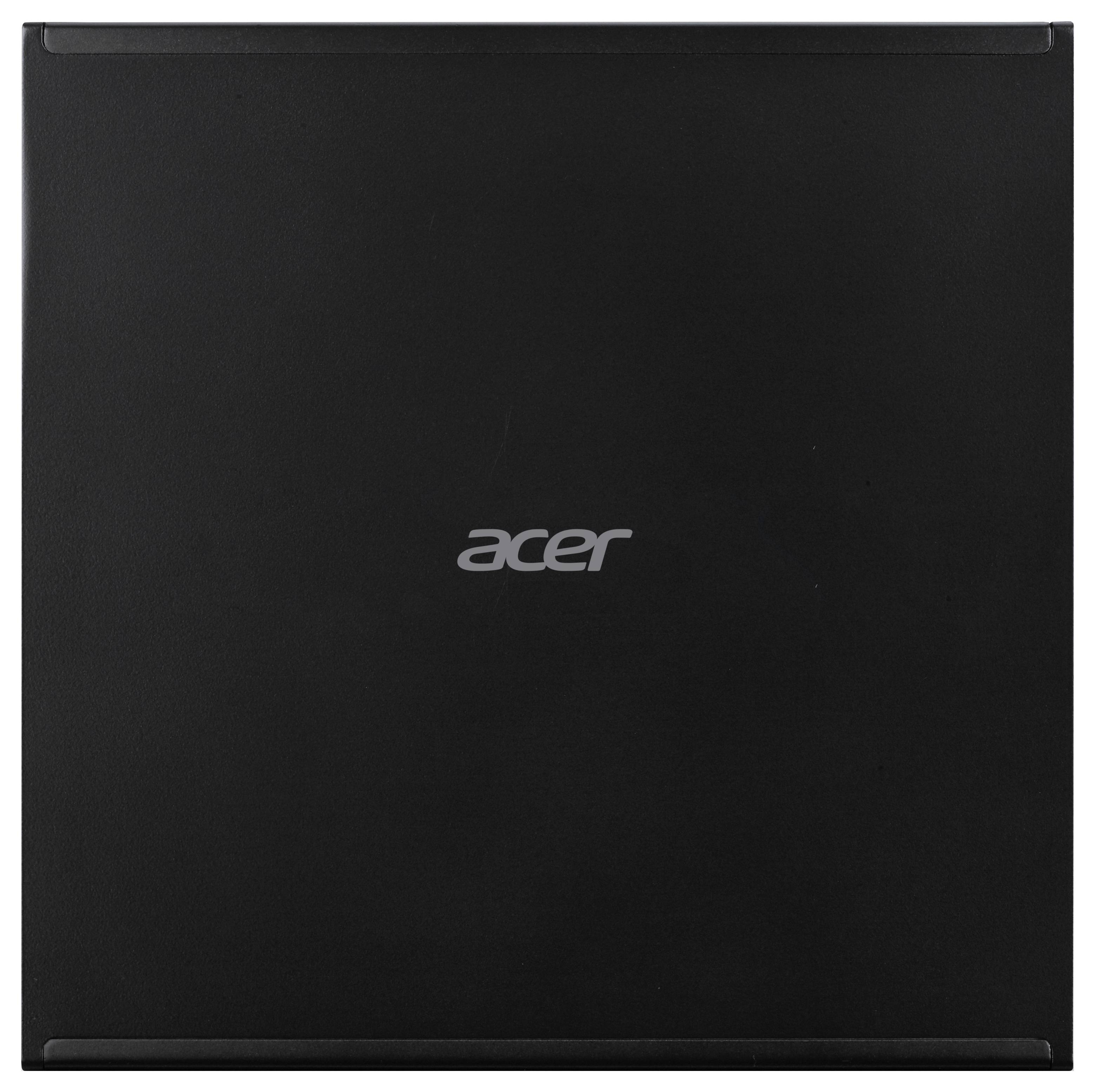 Ein schwarzer Laptop-Deckel mit dem Acer-Logo in der Mitte.