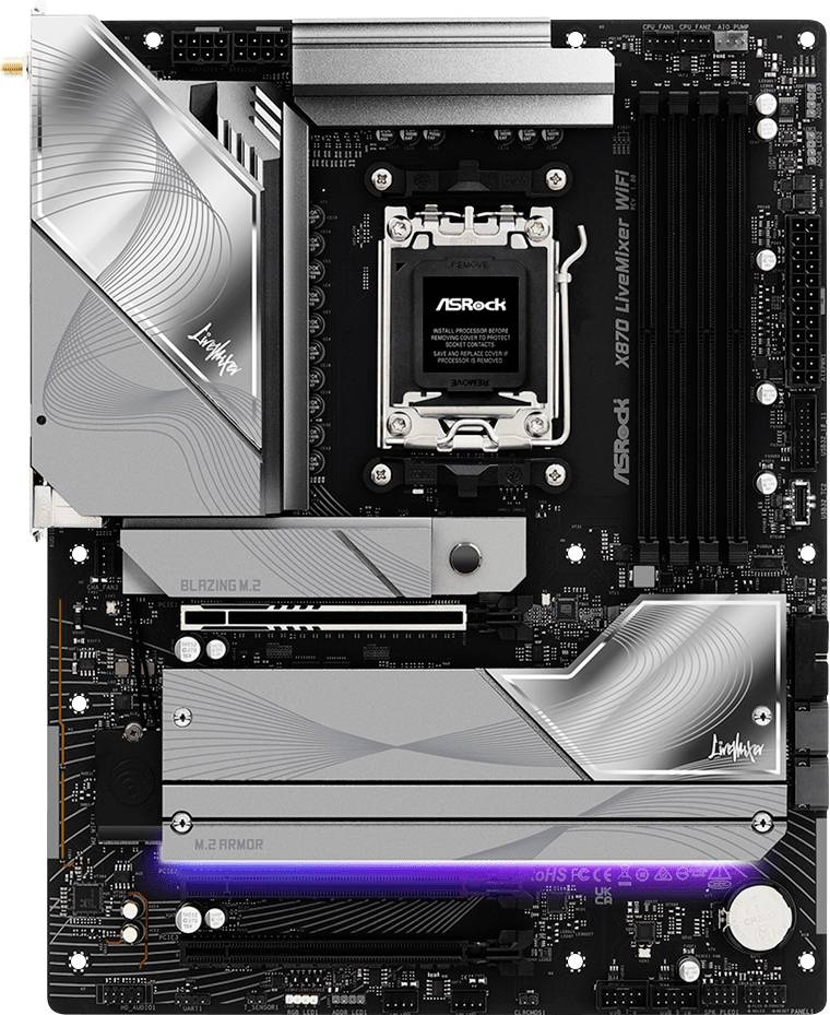 ASRock ASRock X870 Livemixer WiFi AM5 ATX H Mainboard Sockel (PC) AMD® AM5 Formfaktor (Details) ATX