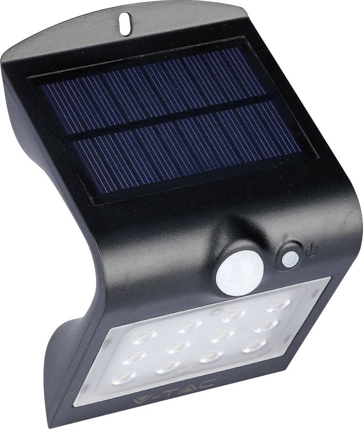 V-TAC 8277 VT-767-2 Solar-Wandstrahler mit Bewegungsmelder LED 1.5 W Schwarz-0