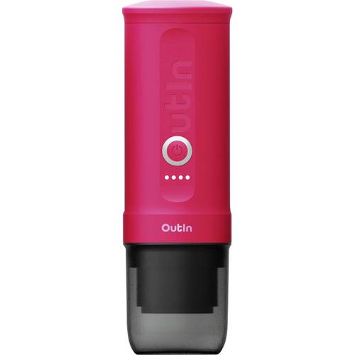 OutIn OTEM-01-CR Espressomaschine Pink für unterwegs / portable, mit Druckbrühsystem, mit Li-Ion Akku