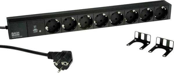 Bachmann 800.3936 Steckdosenleiste 19 Zoll Schwarz Schutzkontakt 1 St.