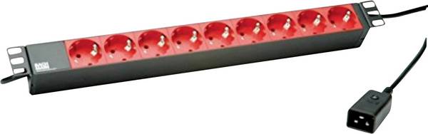 Bachmann Steckdosenleiste (Rack - einbaufähig) - Schutzkontakt - Eingabe, Eingang IEC 60320 C20 - Ausgangsanschlüsse: 9