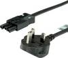 BACHMANN Geräteleitung H05VV-F 3G1,5mm², Schwarz, UK-Stecker 13A, Installationskupplung, 5 m
