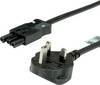 BACHMANN Geräteleitung H05VV-F 3G1,5mm², Schwarz, UK-Stecker 13A, Installationskupplung, 1,5