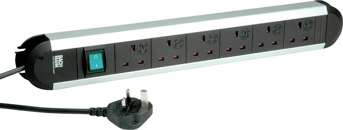 Bachmann 330.0720 Steckdosenleiste Schwarz, Silber GB-Stecker 1 St.