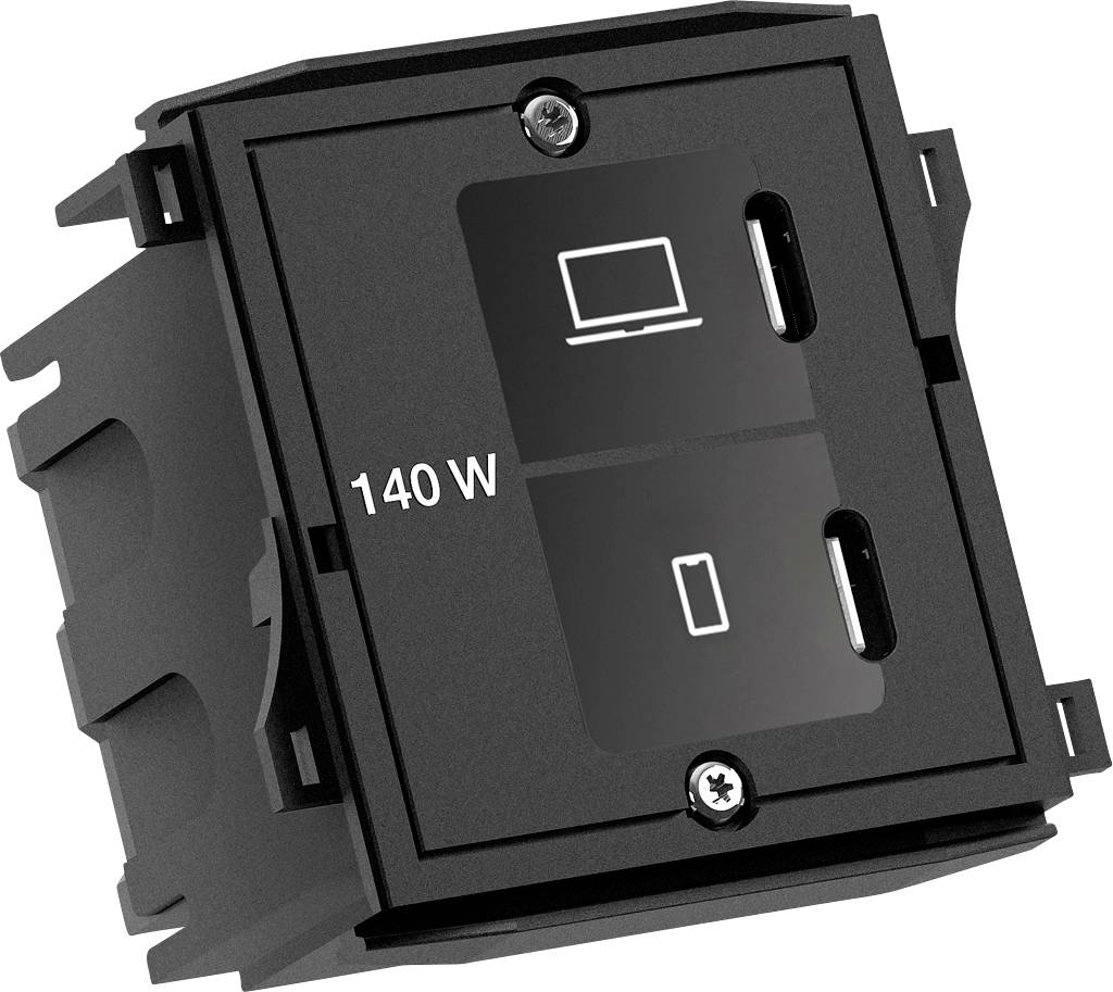 Bachmann USB Ladegerät 140 W USB-C® USB PD, Fast Charge, PPS Schwarz Innenbereich GaN, USB Power Delivery (USB-PD), Schn...