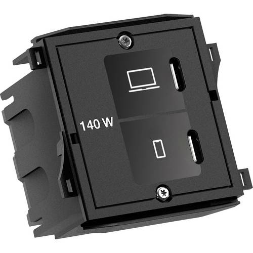 Bachmann USB Ladegerät 140 W USB-C® USB PD, Fast Charge, PPS Schwarz Innenbereich GaN, USB Power Delivery (USB-PD), Schn...