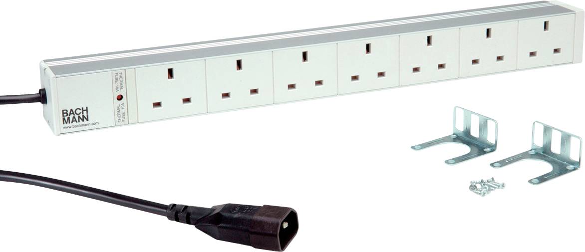 Bachmann BM0012501 Steckdosenleiste 19 Zoll Grau Kaltgerätestecker 1 St.