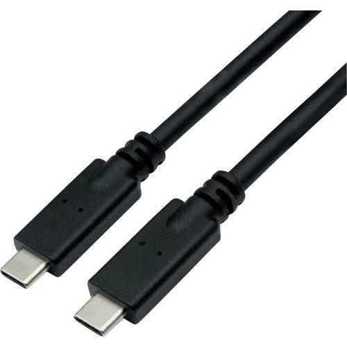 Roline USB-C® Kabel USB 3.2 Gen2 USB-C® Stecker 3 m Schwarz 4K UHD, beidseitig verwendbarer Stecker, vergoldete Steckkon...