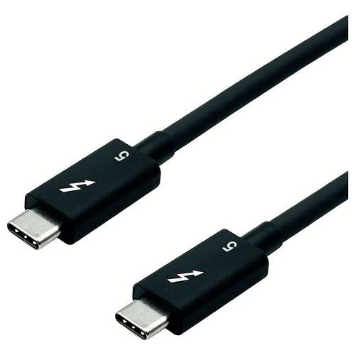 Roline Thunderbolt™-Kabel Thunderbolt™ 5 1 m Schwarz 8K UHD, beidseitig verwendbarer Stecker 11.02.9112