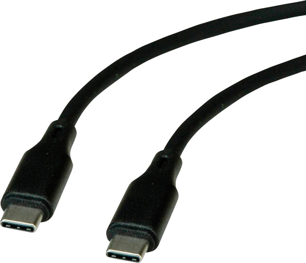 Zwei schwarze USB-C-Kabel mit identischen Steckern, verwendet zum Aufladen oder zur Datenübertragung.