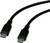 Zwei schwarze USB-C-Kabel mit identischen Steckern, verwendet zum Aufladen oder zur Datenübertragung.