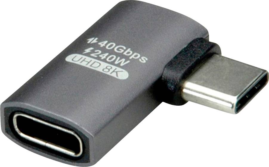 Ein USB-Typ-C-Adapter unterstützt 40Gbps Datenübertragung und 240W Stromversorgung, mit der Bezeichnung "UHD 8K", die auf Ultra-High-Definition-Kompatibilität hinweist.