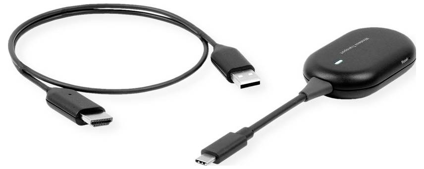 Roline Verbindungskabel USB 2.0 USB-C® Stecker, HDMI-A Stecker, USB-A Stecker 60 cm Schwarz 14.01.3418
