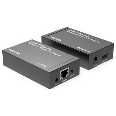 HDMI-Extender-Set mit "Sender"- und "Empfänger"-Einheiten für 120M über ein einzelnes UTP-Kabel mit IR-Funktionalität.