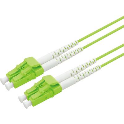 Ein grünes Lichtwellenleiterkabel mit Doppelsteckern, entwickelt für hochgeschwindigkeitsbasierte Datenübertragung und Netzwerkanwendungen.