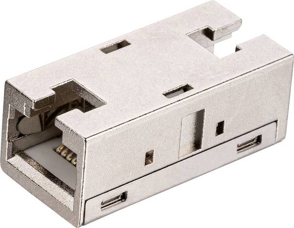 Roline ROLINE RJ-45 Kupplung geschirmt, Cat.6A ROLINE RJ-45 Kupplung geschirmt, Kat.6A (Class EA), Metallgehäuse 21.17.3097 Kupplung, gerade Polzahl Sensoren 8P8C Silber 1 St.