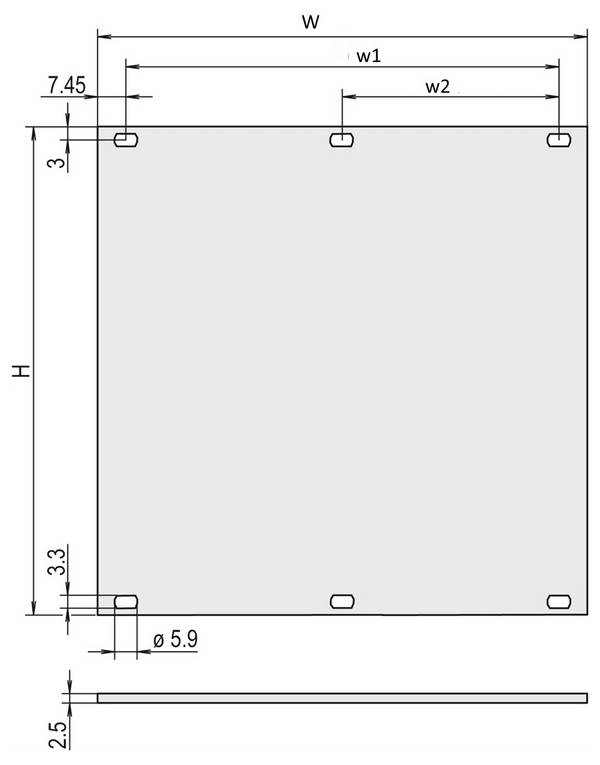 nVent SCHROFF SCHROFF TEILFRONTPL.5HE 84TE EL/CR Frontplatte 5 Aluminium Mehrfarbig 1 St. Piece