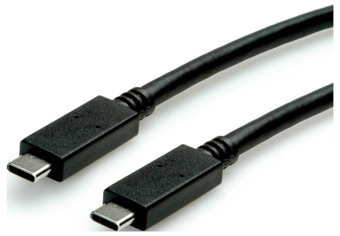 Zwei schwarze USB-C-Kabel mit Steckern an beiden Enden, verwendet für Datenübertragung und zum Laden elektronischer Geräte.