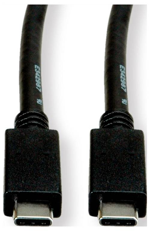 Ein schwarzes HDMI-Kabel mit zwei vergoldeten Steckern, mit „HDMI"-Beschriftungen auf jedem Stecker, verwendet zur Übertragung von Video- und Audiosignalen.