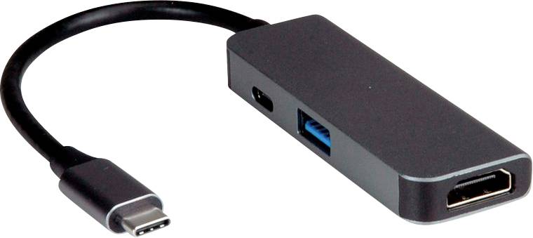 Value Notebook, Monitor Adapter [1x USB-C® - 3x HDMI-Buchse, USB 3.2 Gen 1 Buchse A (USB 3.0), USB-C®] 0.12m