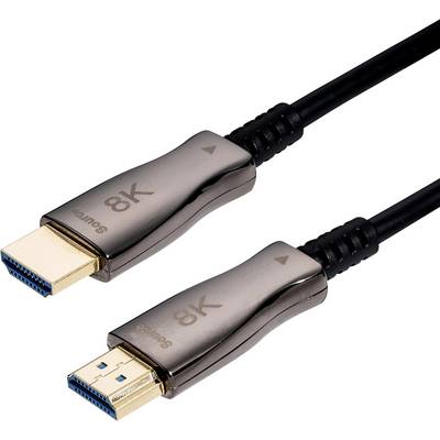 Zwei 8K-HDMI-Kabel mit auf den Steckverbindern beschrifteten "Quelle" und "Display", entwickelt für die Übertragung von hochauflösendem Video und Audio.