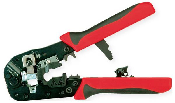 Value 25.99.8794 Crimpzange Modularstecker, Geschirmte Modularstecker 8-polig RJ45, Modularstecker