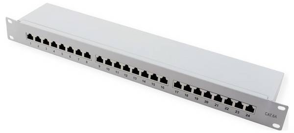 Value 26.99.0365 24 Port Netzwerk-Patchpanel 483 mm (19") CAT 6a 1 HE Grau Bestückt